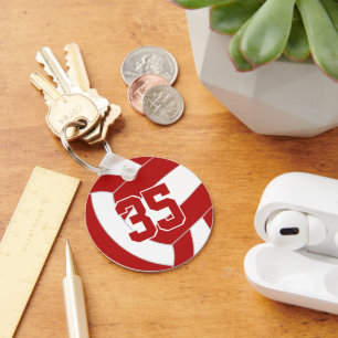 Eenvoudig rood wit volleybal team partij bulk orde sleutelhanger