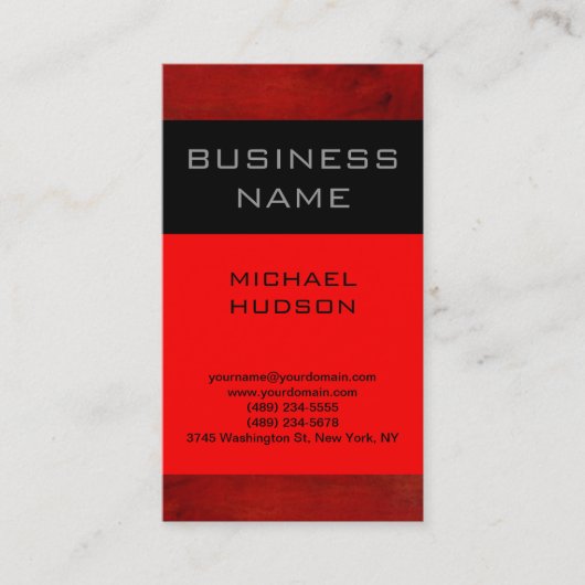 Eenvoudig Rood Zwart Consultant Visitekaartje (Voorkant)