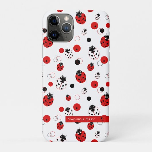 Eenvoudig rood, zwart en wit ladybug-patroon Case-Mate iPhone case (Achterkant)