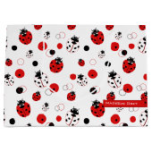 Eenvoudig rood, zwart en wit ladybug-patroon groot cadeauzakje (Voorkant)