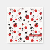 Eenvoudig rood, zwart en wit ladybug-patroon servet (Voorkant)