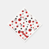 Eenvoudig rood, zwart en wit ladybug-patroon servet (Hoek)