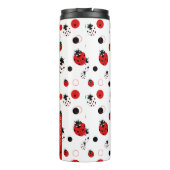 Eenvoudig rood, zwart en wit ladybug-patroon thermosbeker (Achterkant)