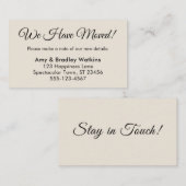 Eenvoudig room We hebben adreswijziging verplaatst Informatiekaartje (Voorkant / Achterkant)