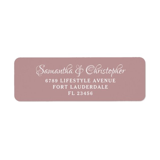 Eenvoudig Roos bruiloft label (Voorkant)