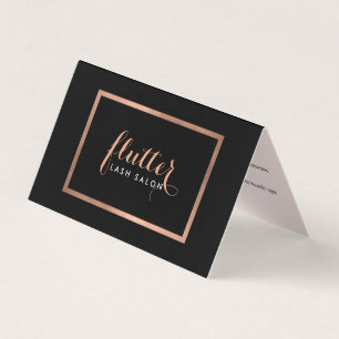 Eenvoudig Roos Gold Lash Salon Logo Zwart Nazorg Visitekaartjes