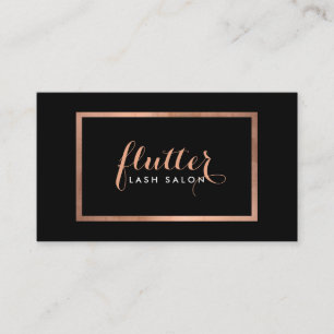 Eenvoudig Roos Gold Lash Salon Logo Zwart Visitekaartje