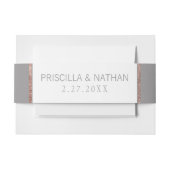 Eenvoudig Roos Gold Lijst Slate Grey Wedding Uitnodigingen Wikkel (Voorkant Voorbeeld)