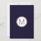 Eenvoudig Roos Gold Lined Navy Blue Graduation Par Kaart (Achterkant)