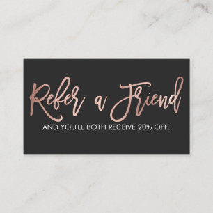 Eenvoudig Roos Gold Modern Typografie Black White Aanbevelingskaartje