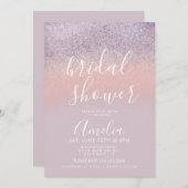 Eenvoudig Roos Gold Pink Vrijgezellenfeest Glitter Kaart (Voorkant / Achterkant)