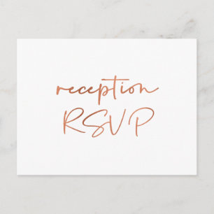 Eenvoudig Roos Gold Script Meal Choice Reception R Briefkaart
