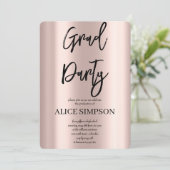 Eenvoudig roos goud Afstuderen Kaart (Staand voorkant)