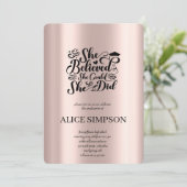 Eenvoudig roos goud Afstuderen Kaart (Staand voorkant)