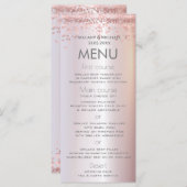 Eenvoudig roos goud confetti metallic elegant menu (Voorkant / Achterkant)