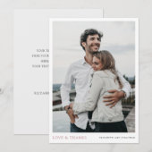 Eenvoudig Roos Gouden Foto Dank u bruiloft Kaart (Voorkant / Achterkant)