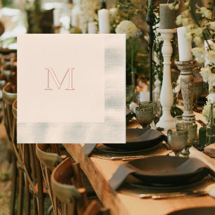 Eenvoudig Roos Gouden Monogram Bedacht Luncheon Folie Servetten