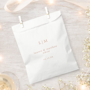 Eenvoudig Roos Roze Monogram Elegante bruiloft Bedankzakje