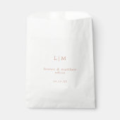 Eenvoudig Roos Roze Monogram Elegante bruiloft Bedankzakje (Voorkant)