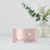 Eenvoudig Roos Wart Cadeaubon Delicate Afsprakenkaartje (Staand voorkant)