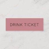 Eenvoudig Roos weddenschap Drink Ticket (Achterkant)