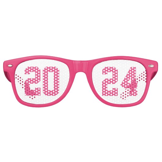 Eenvoudig Roze Afstuderen 2025 Party Retro Zonnebril (Voorkant)