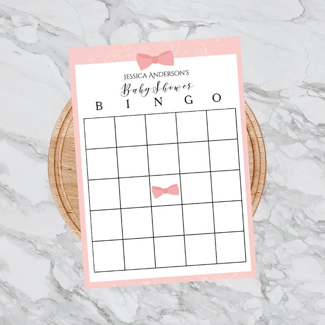 Eenvoudig roze Baby shower Bingo Game (Creator heeft geüpload)