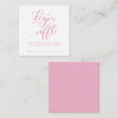 Eenvoudig roze Baby shower, dunne Raffle Informatiekaartje (Voorkant / Achterkant)