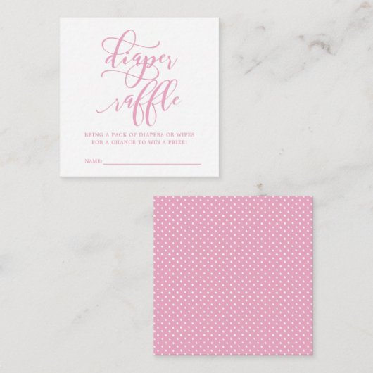 Eenvoudig roze Baby shower, dunne Raffle Informatiekaartje (Voorkant / Achterkant)