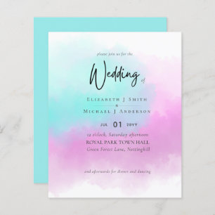 Eenvoudig roze blauw fade Blue Modern Budget Weduw