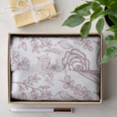 Eenvoudig roze bloemig op wit | tissuepapier (Geschenk)