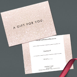 Eenvoudig roze champagne Glitter Gift Certificate