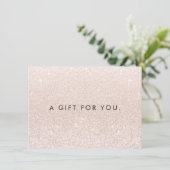 Eenvoudig roze champagne Glitter Gift Certificate (Staand voorkant)