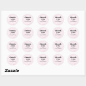 Eenvoudig roze dank u Custom Ronde Sticker (Vel)