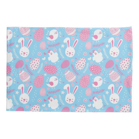 Eenvoudig roze en blauw paaspatroon | Proefcase Kussensloop (Achterkant-Links)