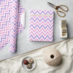 Eenvoudig roze en Paarse geometrische lijnpatronen Cadeaupapier