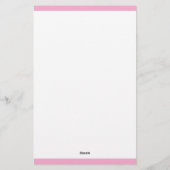 Eenvoudig roze en wit monogram briefpapier (Achterkant)