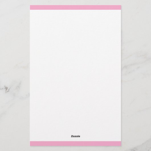 Eenvoudig roze en wit monogram briefpapier (Achterkant)