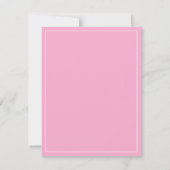 Eenvoudig roze en wit monogram notitiekaartje (Achterkant)
