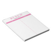 Eenvoudig roze en witte Bunco Tally Blocnote (Schuin)