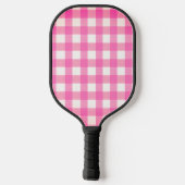 Eenvoudig roze Gingham gepersonaliseerd Pickleball Paddle (Achterkant)