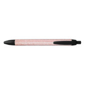 Eenvoudig Roze Glitter Monogram Zwarte Inkt Pen (Achterkant)
