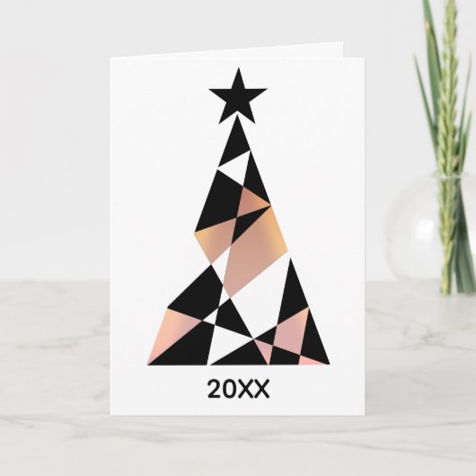 Eenvoudig Roze Goud Kerstmis Zakelijk Kaart (Voorkant)