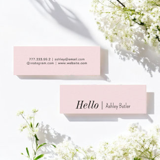Eenvoudig roze Hallo Minimale Mini Visitekaartje