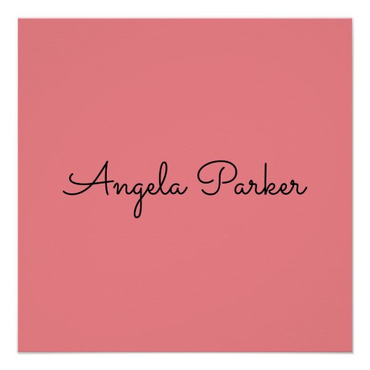 Eenvoudig roze handschrift, modern perfect poster (Voorkant)
