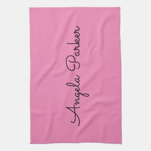 Eenvoudig roze handschrift, modern theedoek (Verticaal)