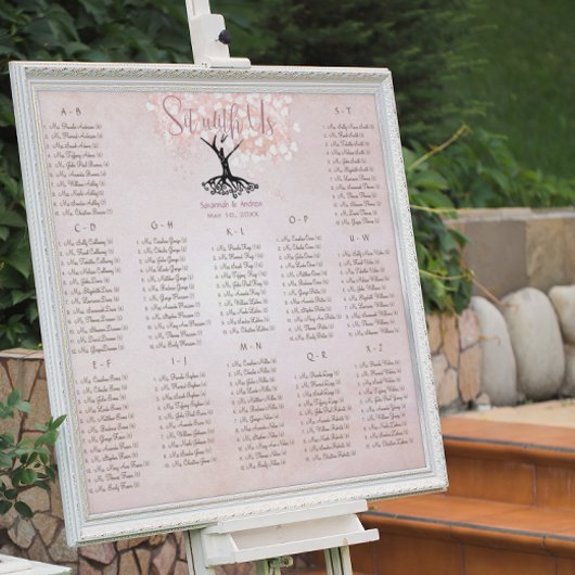 Eenvoudig roze hapje met bomen poster