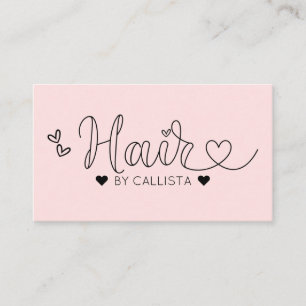 Eenvoudig roze harten typografie haar visitekaartje