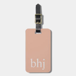 Eenvoudig Roze Initiaal Monogram Bagagelabel