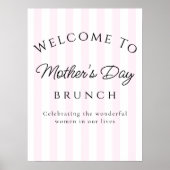 Eenvoudig Roze Moederdag Welkomstbord Poster (Voorkant)